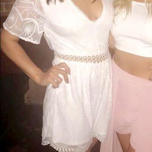 Backless white romper